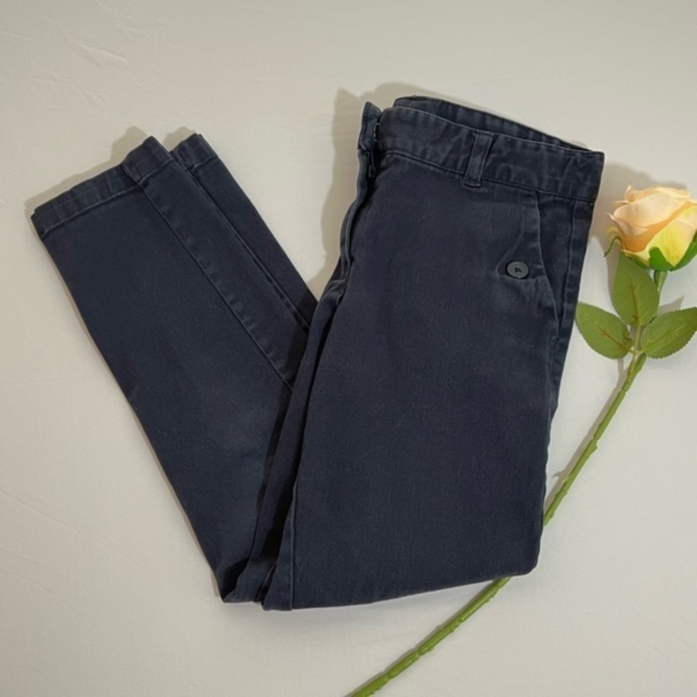 KHQ Girl’s School Uniform Pants Slacks, Navy, Size 10, Adjustable Waist